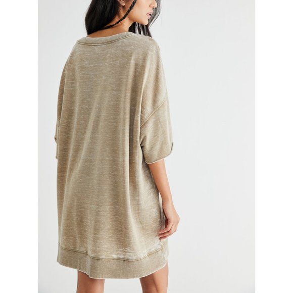 NWT Free People Cozy Cool Girl Lounge Tee / Army - Picture 2 of 6